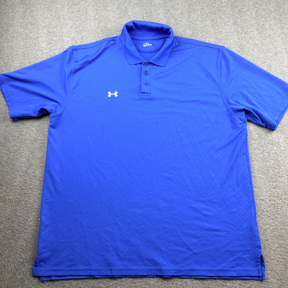 Under Armour Men's XL Royal Blue HeatGear Golf Polo Shirt Short Sleeve
